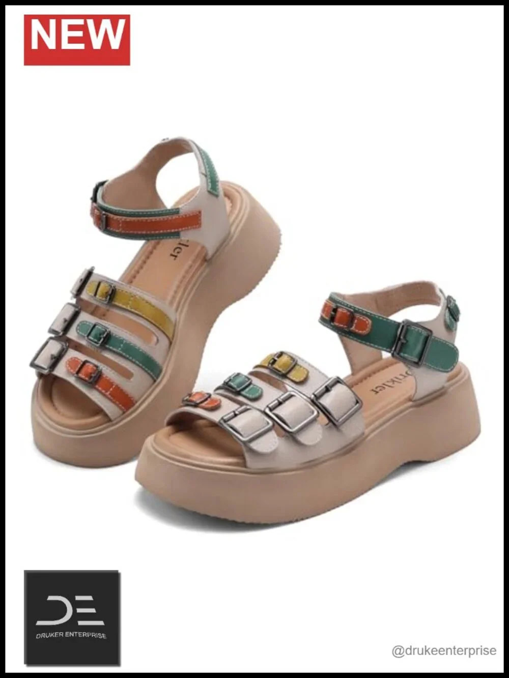 Women's Platform Wedge Sandals Non-Slip Open Toe Adjustable